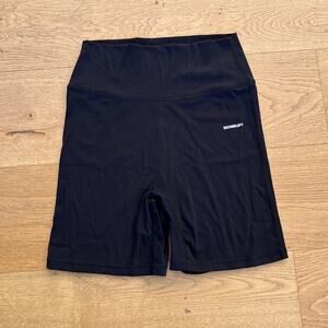 Second Left - Nandex High Waist Mid Length Bike Shorts in Black
